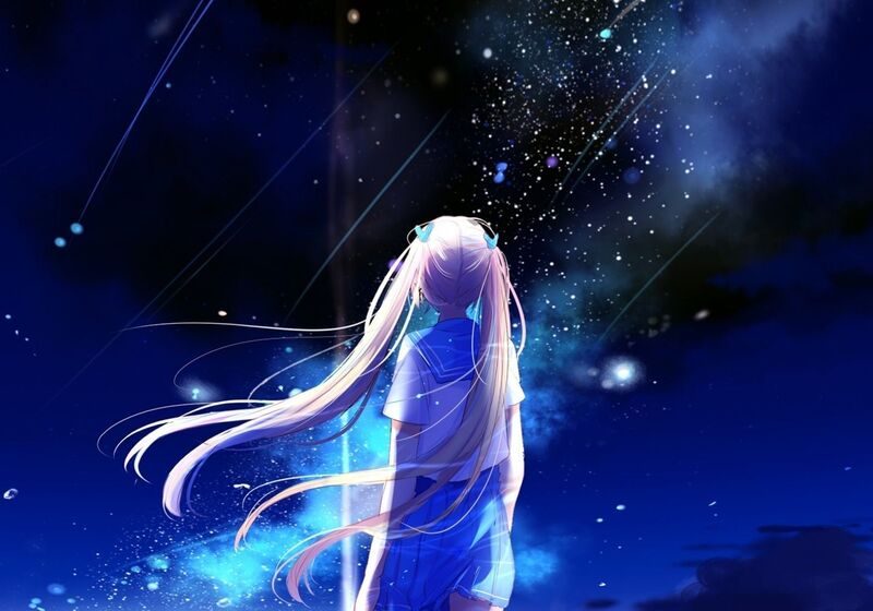 Hình ảnh bầu trời đêm đẹp anime lung linh, lãng mạn nhất