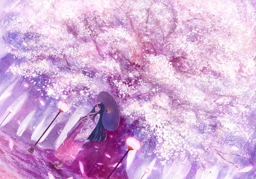 Hình ảnh hoa Anh Đào anime đẹp, buồn, lãng mạn nhất