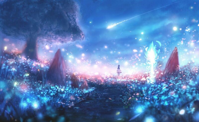 Hình ảnh bầu trời đêm đẹp anime lung linh, lãng mạn nhất