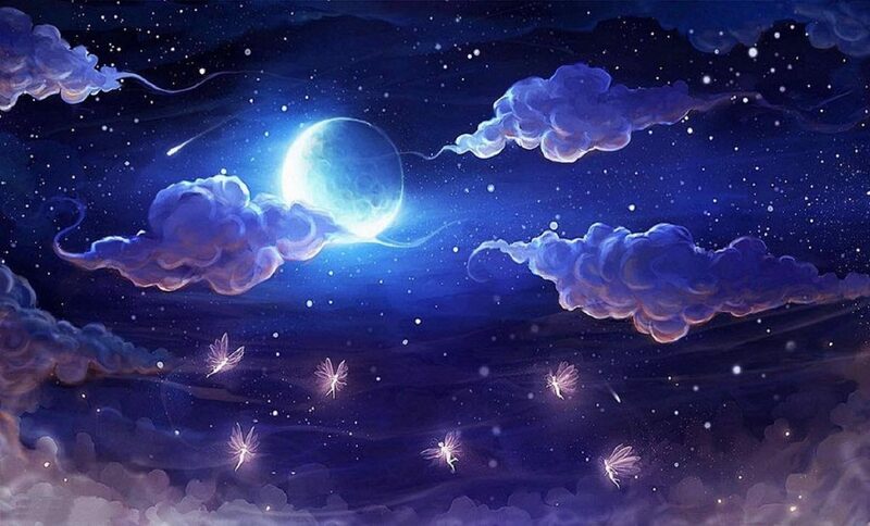 Hình ảnh bầu trời đêm đẹp anime lung linh